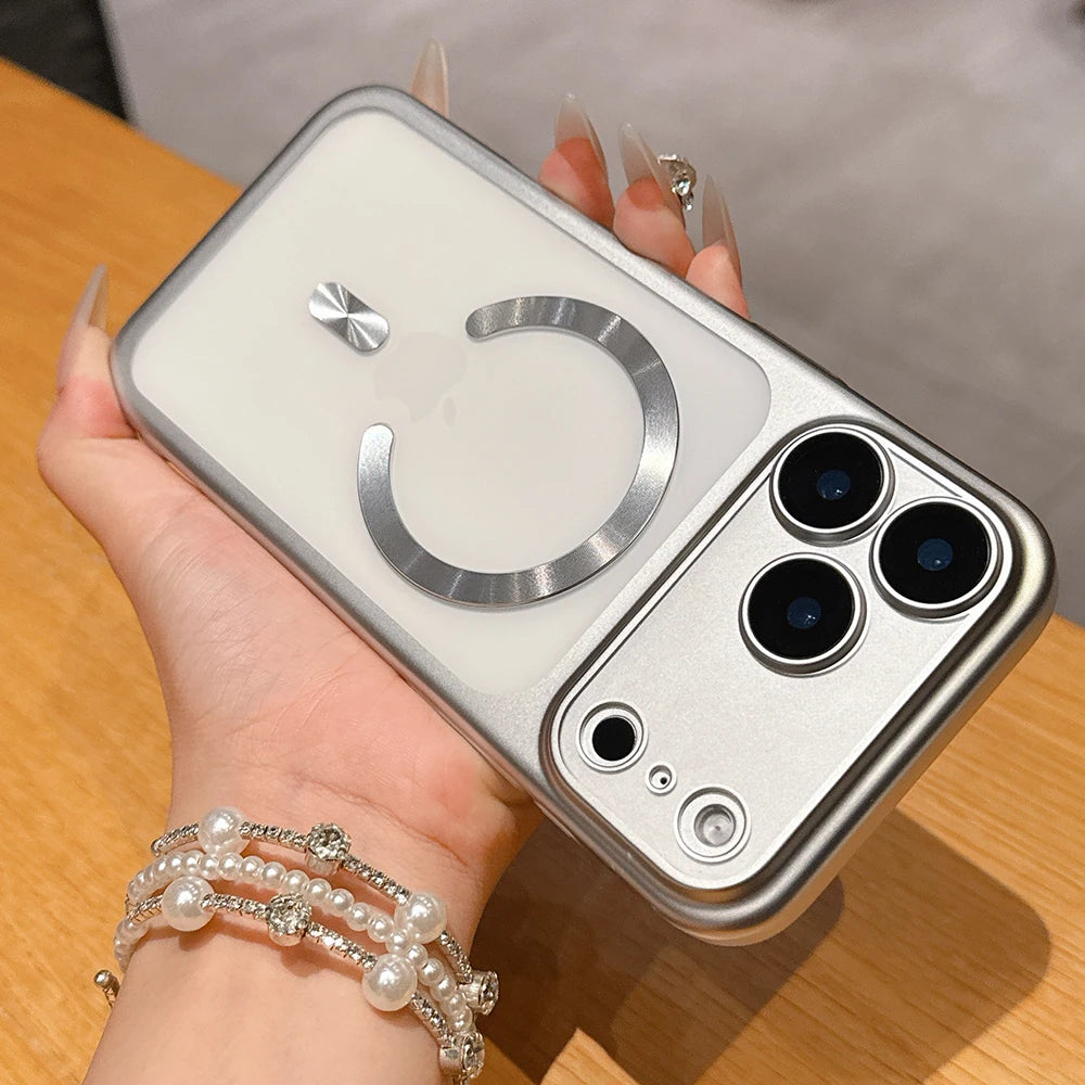 Luxury Matte Translucent Magnetic Case For iPhone 17 Pro Max 17Pro 17 Air For Magsafe Wireless Charging Camera Protector Cover