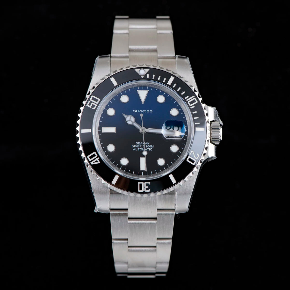Sugess Watch of Men Diver NH35 Automatic Mechanical Wristwatch Date Sapphire Crystal Luminous Ceramic Bezel Waterproof 200M 2022