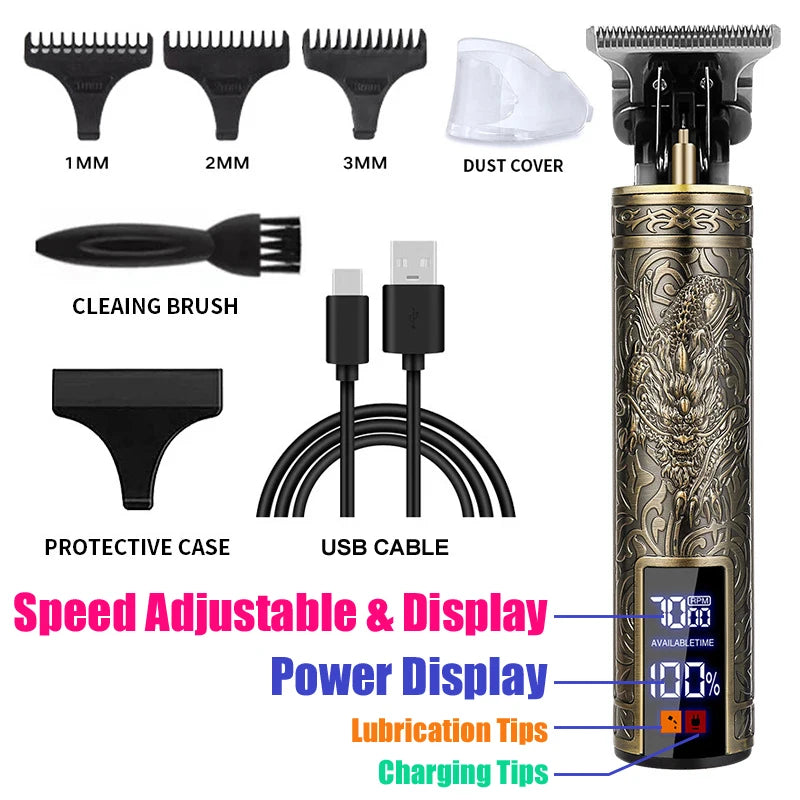 Carving Hair Clipper Professional Hair Cutting Machine Barber us Rechargeable Hair Trimmer Metal Haircut Machine Clipper for Men