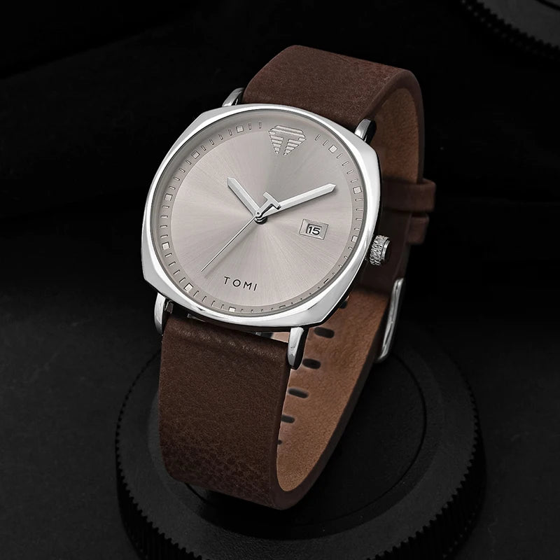TOMI 3PCS Simple Business Men Watch Wallet Gift Box Set High Quality Classic Versatile Men Quartz Watch Clock Gifts Reloj