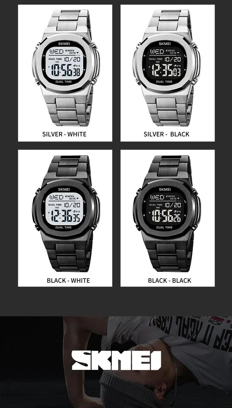 SKMEI 2004 Alarm Date Clock  relojes para hombre Glow Stop Watch Multifunction Mens Waterproof Electronic Sport Watch Wristwatch