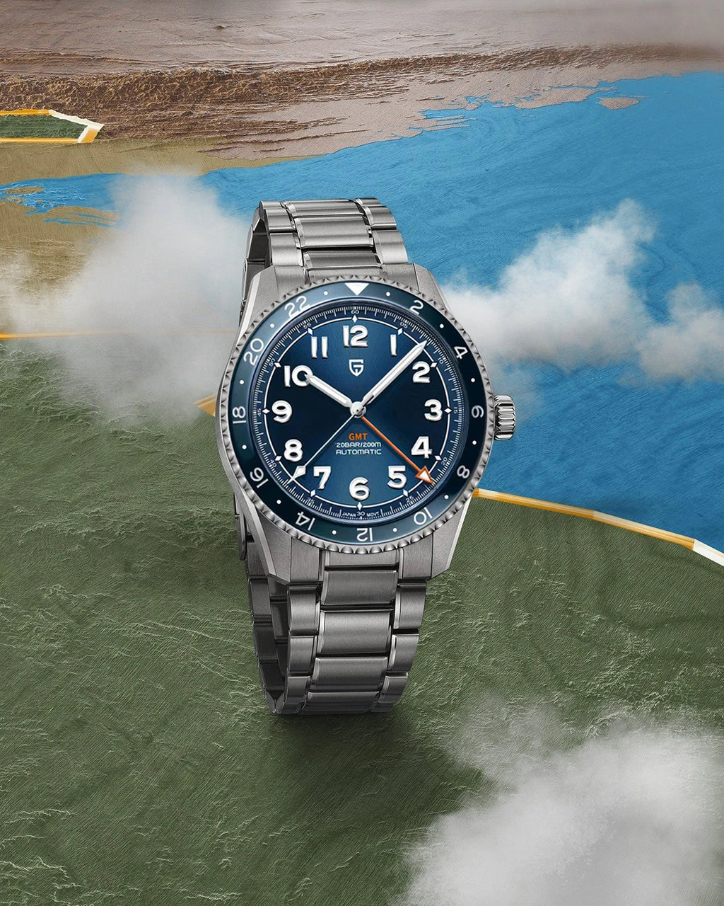 PAGANI DESIGN PD1784 Men’s GMT Automatic Mechanical Watch DG5833 Stainless Steel Sapphire Crystal Waterproof Local Delivery