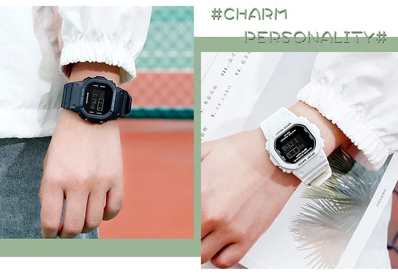 SANDA 293  Waterproof Watch Fashion Brand Ladies Watches For Women Sport Digital Wristwatches Female Clock LED Display 50m