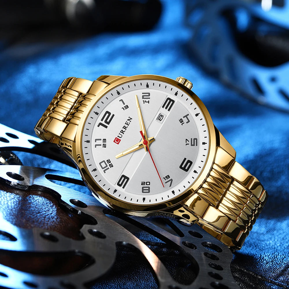 Men Fashion Casual Business Watches Men's Quartz Clock Male stainless steel Strap Wrist Watch Relogio