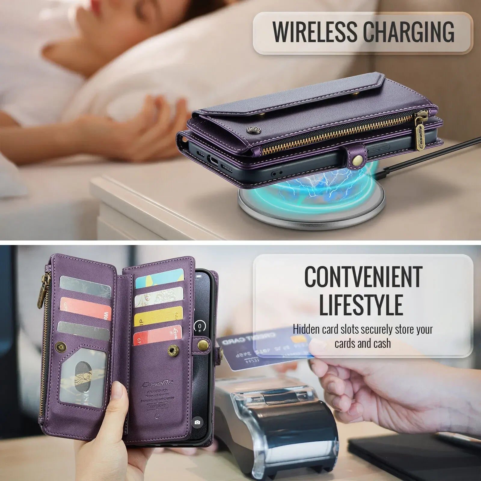 Crossbody for iPhone 16 15 14 13 12 11 Pro Max XS XR SE Case Wallet Card Holder