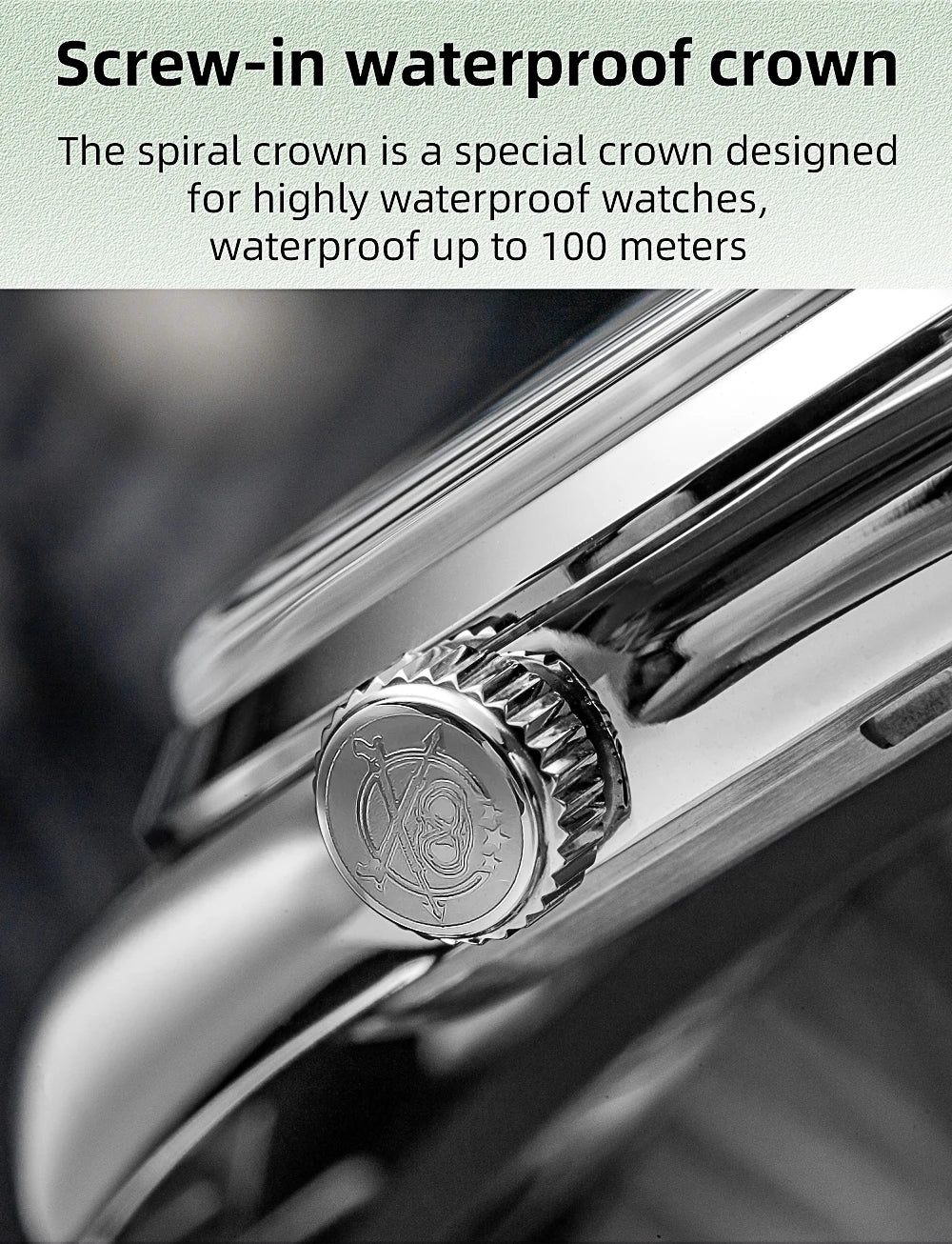 ADDIESDIVE 36MM Simple Stainless Steel Men's Watch Bubble Mirror Glass Luxury Quartz Watches 100M Waterproof AD2066 Reloj Hombre
