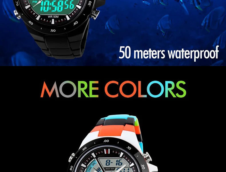 SKMEI 1016 Men Fashion Casual Alarm Clock Waterproof Military Chrono Dual Display Wristwatches Relogio Masculino Sport Watch