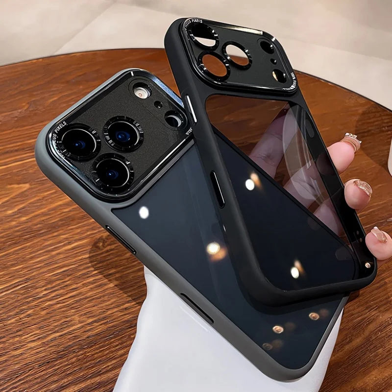 New Hard Acrylic Transparent Phone Case for iPhone 17 Air 14 15 16 Plus 12 13 17 Pro Max Lens Film Protection Shockproof Cover