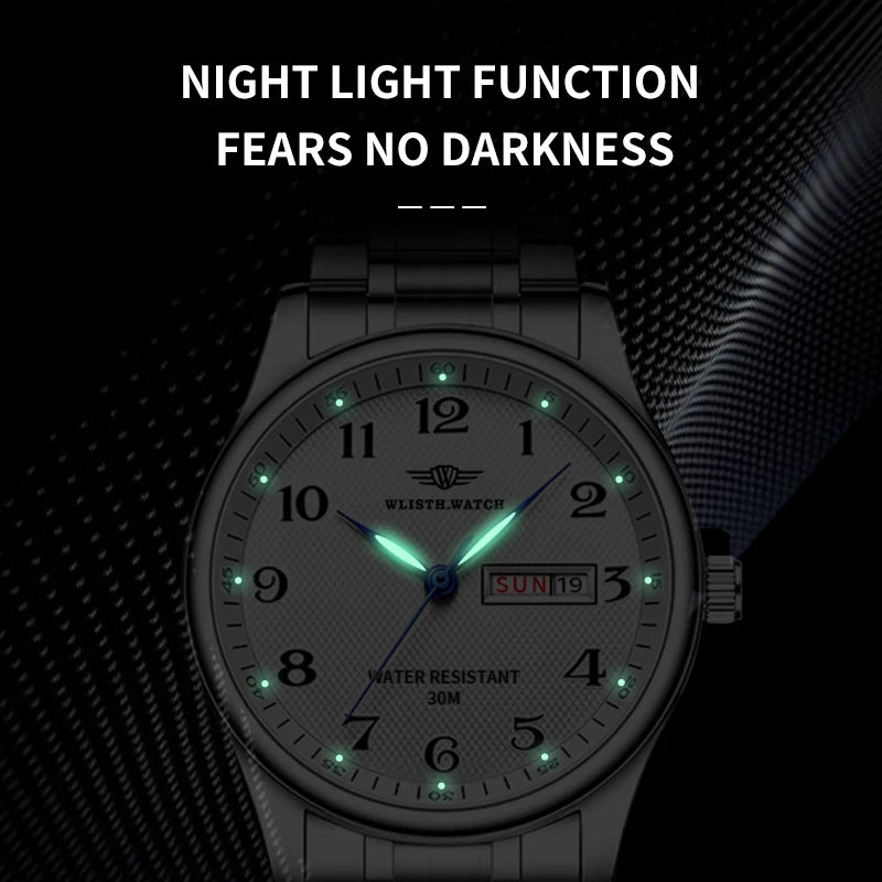 Vintage ultra-thin watch, atmospheric men's night light waterproof quartz watch, give gift
