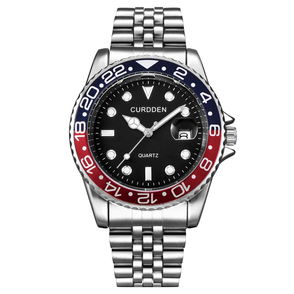 Original Design CURDDEN Brand Watches For Men Fashion Full Stainless Steel Golden Date Quartz Watch 시계 Erkek Kol Satleri Relogio
