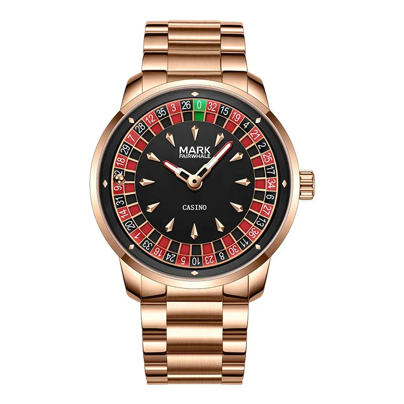 Mark Fairwhale 5031 Fashion Quartz Watches for Man Creative Rotating Dial Luminous Waterproof Steel Strap Casual Men Wristwatch