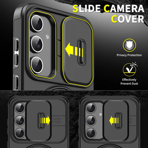 Case For Samsung Galaxy S26 S25 S24 S23 S22 S21 Ultra Plus S25 Edge S25FE S24FE Slide Camera Protect Magnetic holder Armor Cover