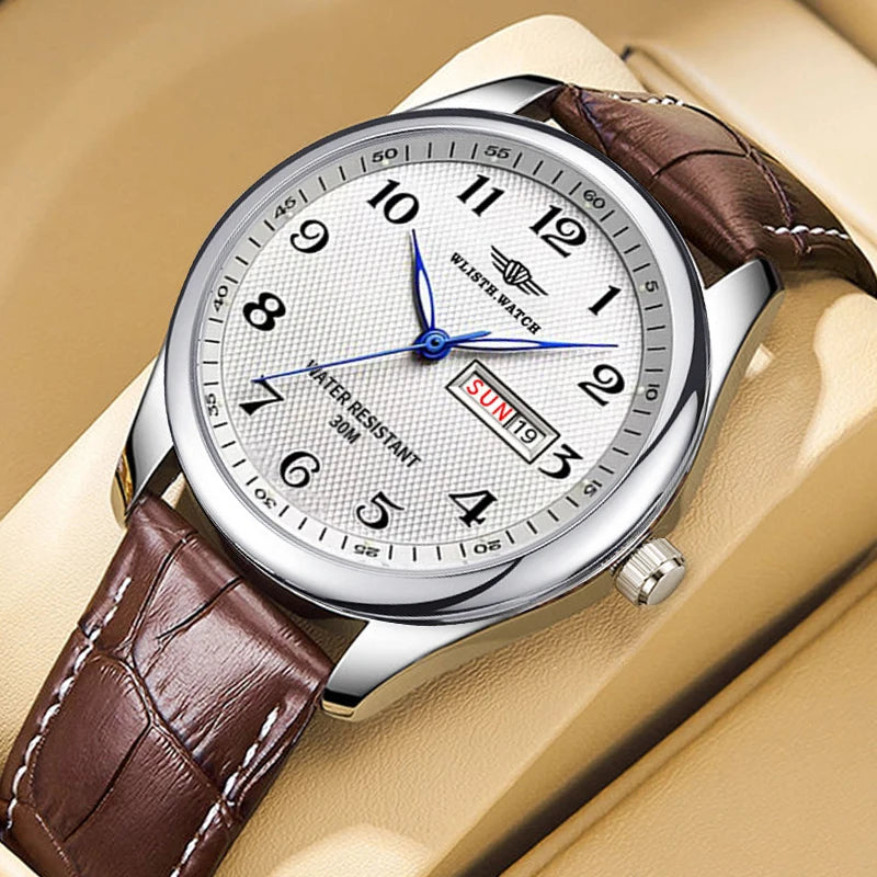 Vintage ultra-thin watch, atmospheric men's night light waterproof quartz watch, give gift
