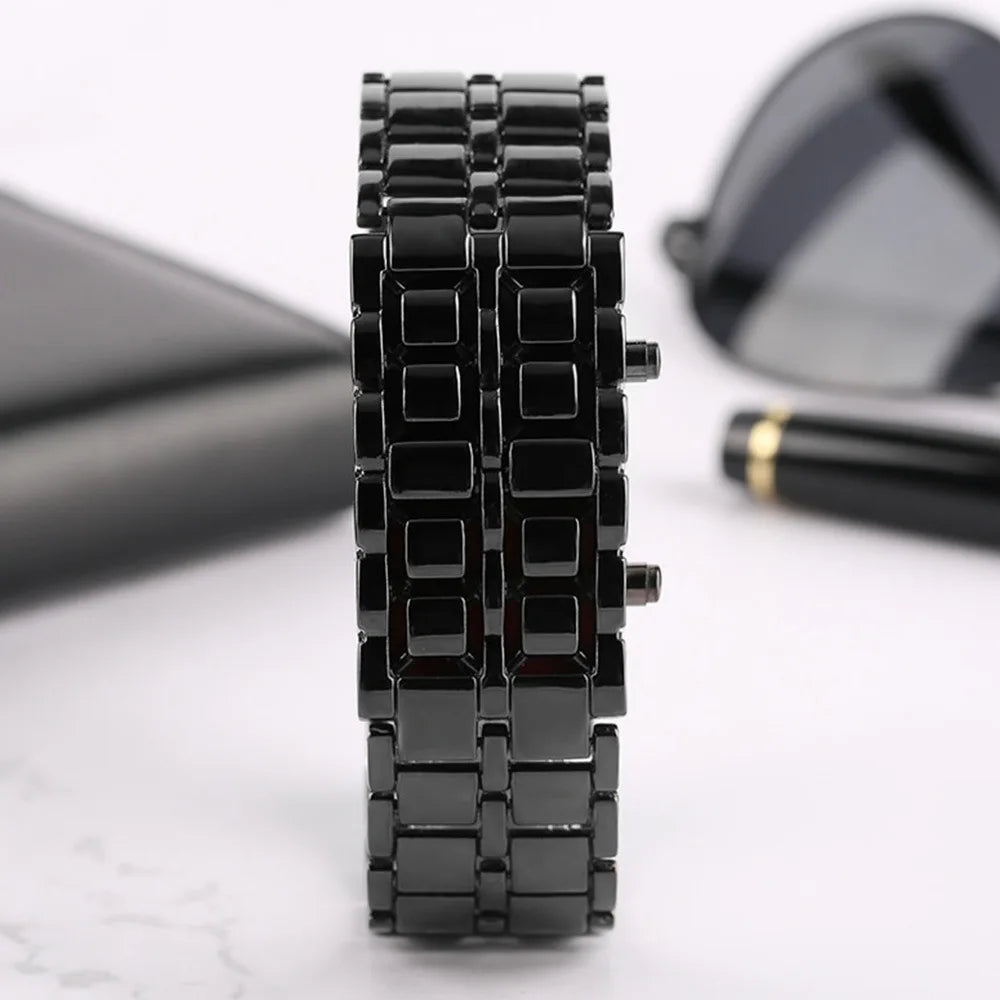 LED Lava Watch Steel Man Watches Hot Sales Fashion Digital Wristwatches For Men Dropshipping Electronic Watch relogios masculino