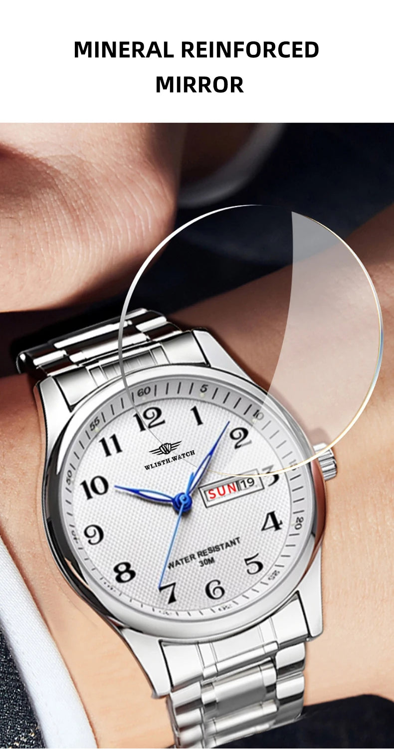 Vintage ultra-thin watch, atmospheric men's night light waterproof quartz watch, give gift