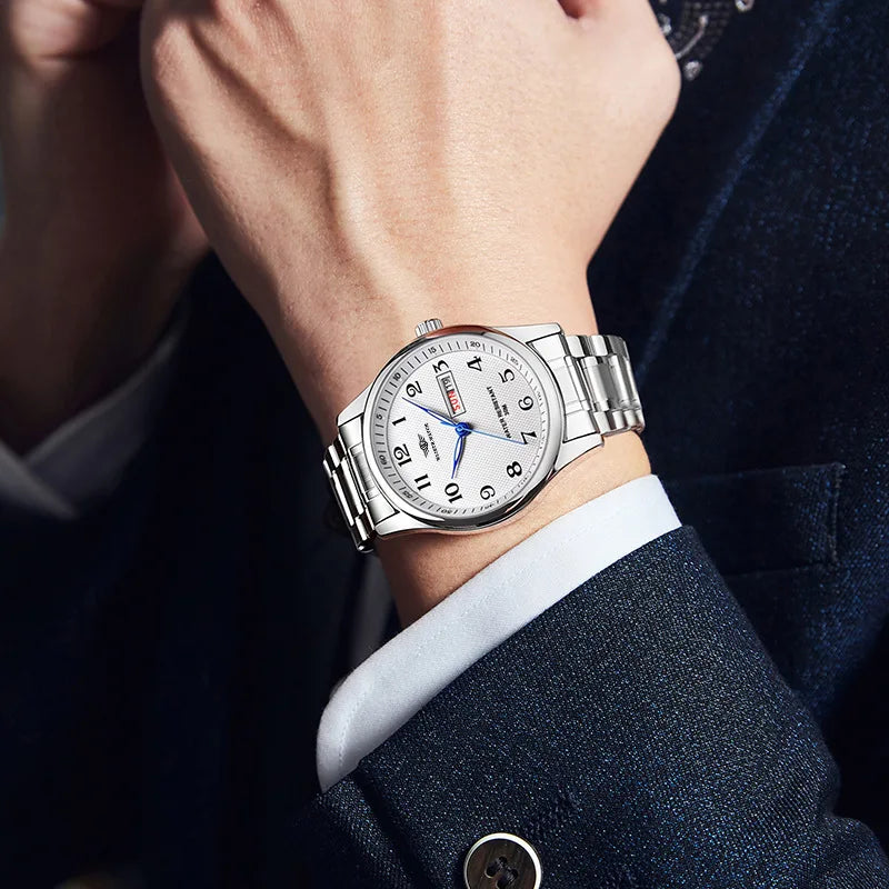 Vintage ultra-thin watch, atmospheric men's night light waterproof quartz watch, give gift