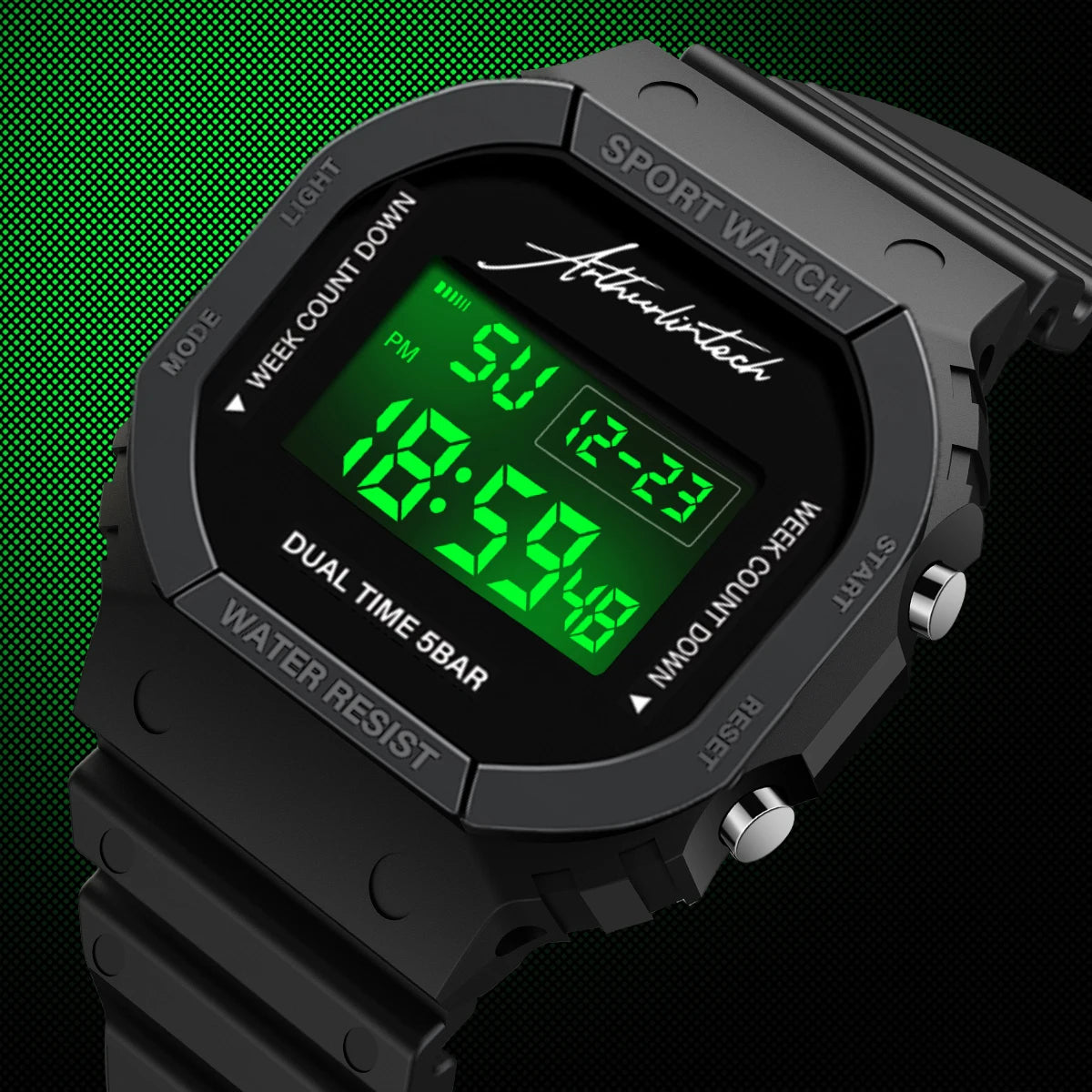 Military Digital Watch for Men Sports Waterproof Shockproof Mens Wristwatches LED Didplay Alarm Clock Reloj Hombre