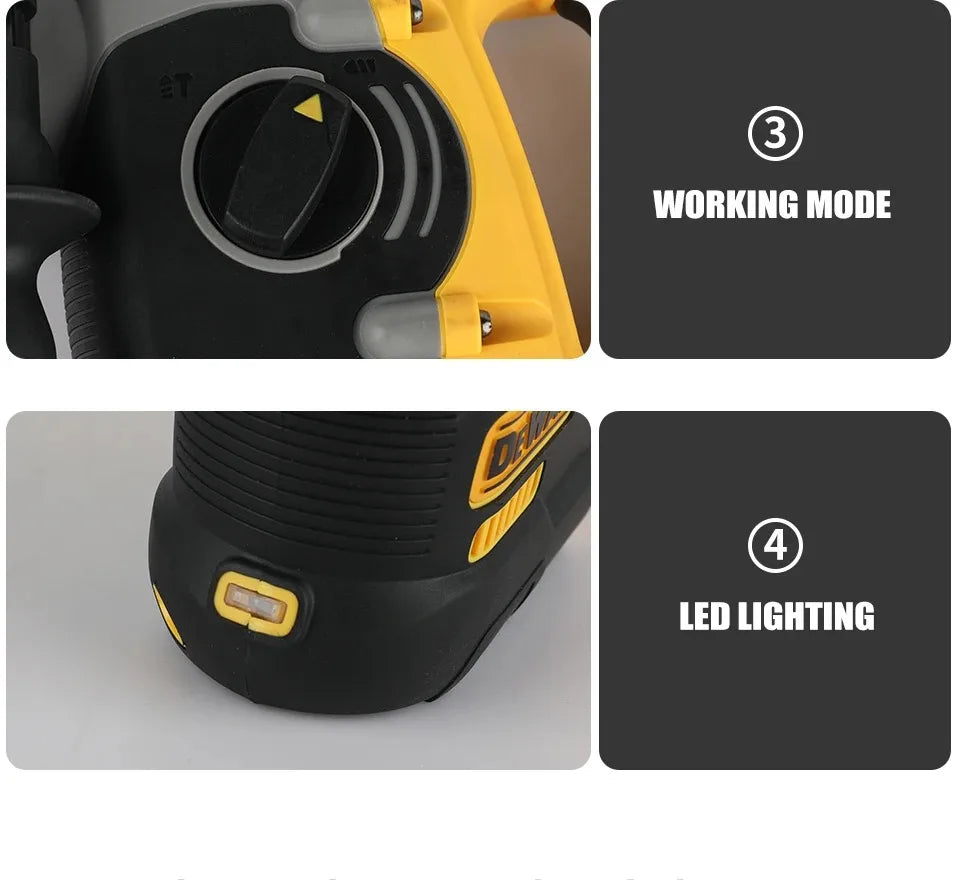 2026 DEWALT us DCH273 20V 6.0Ah Brushless Rotary Hammer SDS-Plus Chuck 0-1100rpm Stepless Speed 360° Handle for Concrete Drilling