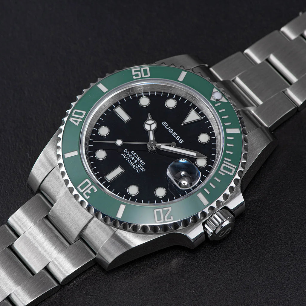 Sugess Watch of Men Diver NH35 Automatic Mechanical Wristwatch Date Sapphire Crystal Luminous Ceramic Bezel Waterproof 200M 2022
