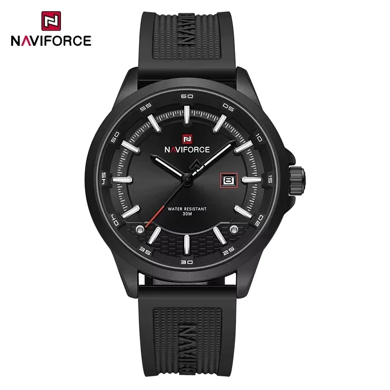NAVIFORCE Men Business Watch Silicone Strap Wristwatches Quartz Casual Men's Watches Date Luminous Waterproof Original Clock