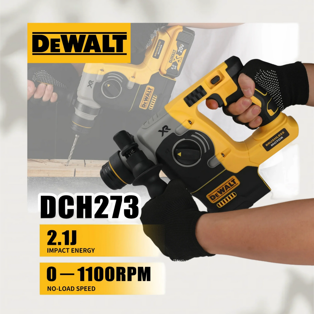 2026 DEWALT us DCH273 20V 6.0Ah Brushless Rotary Hammer SDS-Plus Chuck 0-1100rpm Stepless Speed 360° Handle for Concrete Drilling