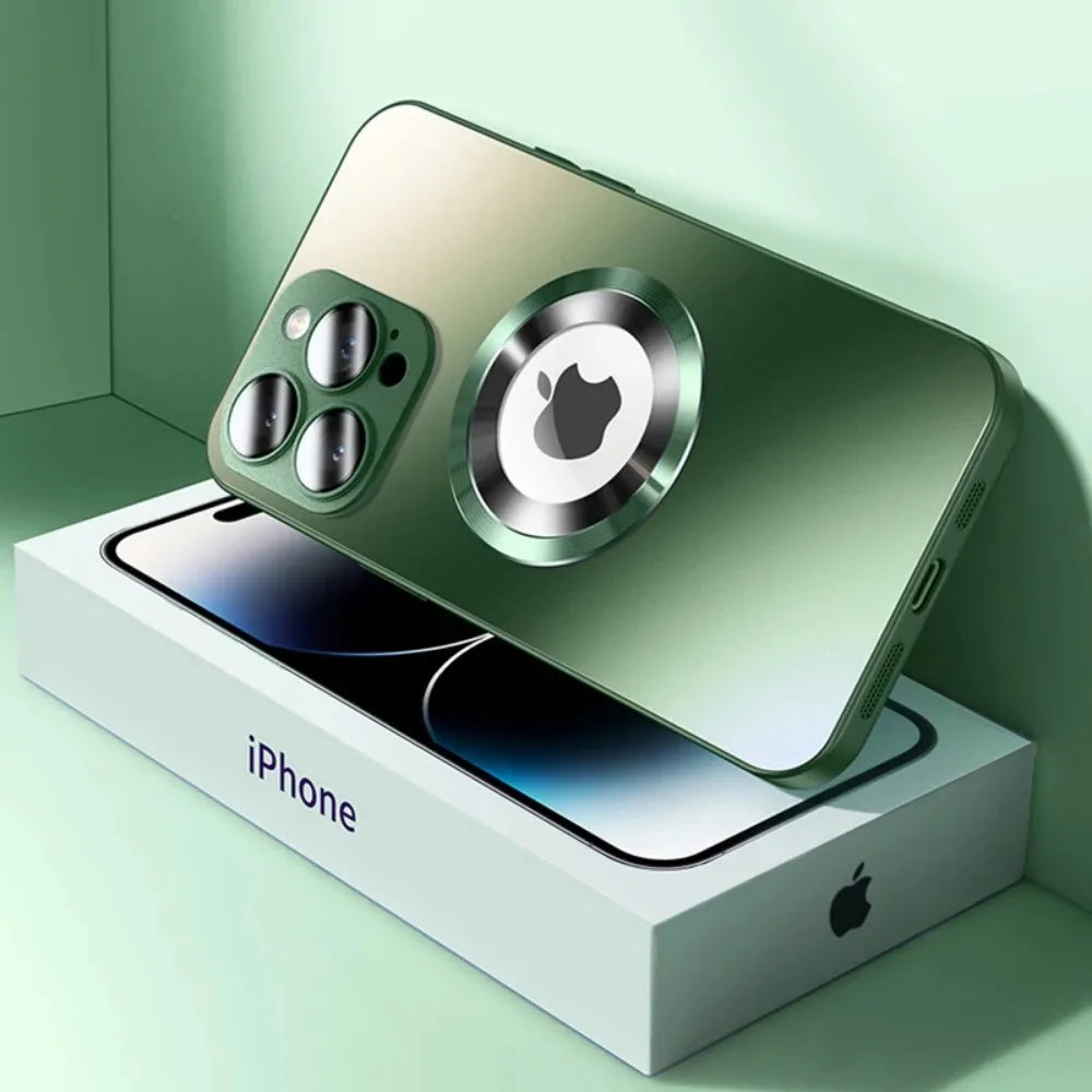 Luxury Matte Magnetic For Magsafe Case For iPhone 16 15 Pro Max 14 13 12 11 Camera Protection Shockproof Wireless Charging Cover