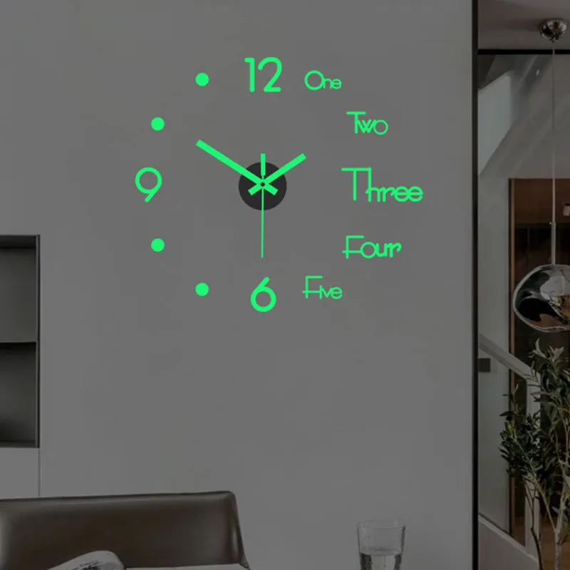 reloj de pared Luminous Wall Clock DIY Quartz Watch Clocks Acrylic Mirror Stickers Horloge Murale Wall Decor Home Decoration HOT