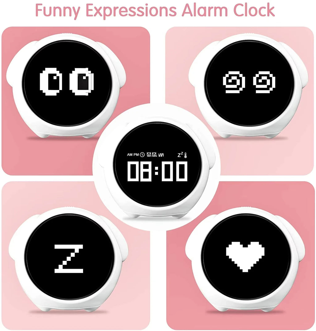 Child Alarm clock Digital Emotion Table Clock WIth Light Wireless Smart Bedside Cute Cartoon Alarm Clock For Kids