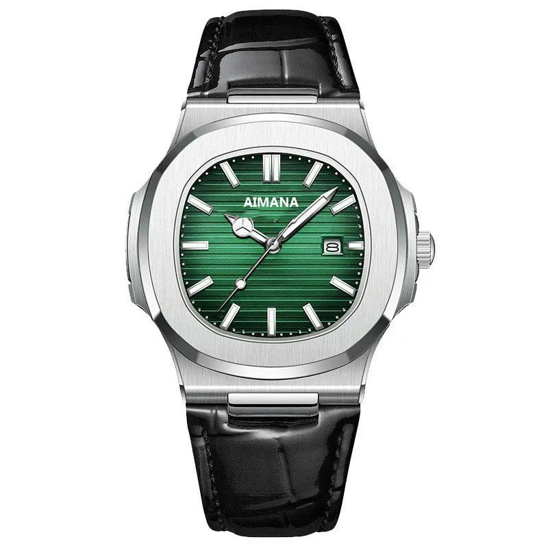 Fashion Business Luminous Calendar Quartz Watch 30MI Waterproof Leather Strap Wirstwatch Men Students Clocks Relogios Wholesale