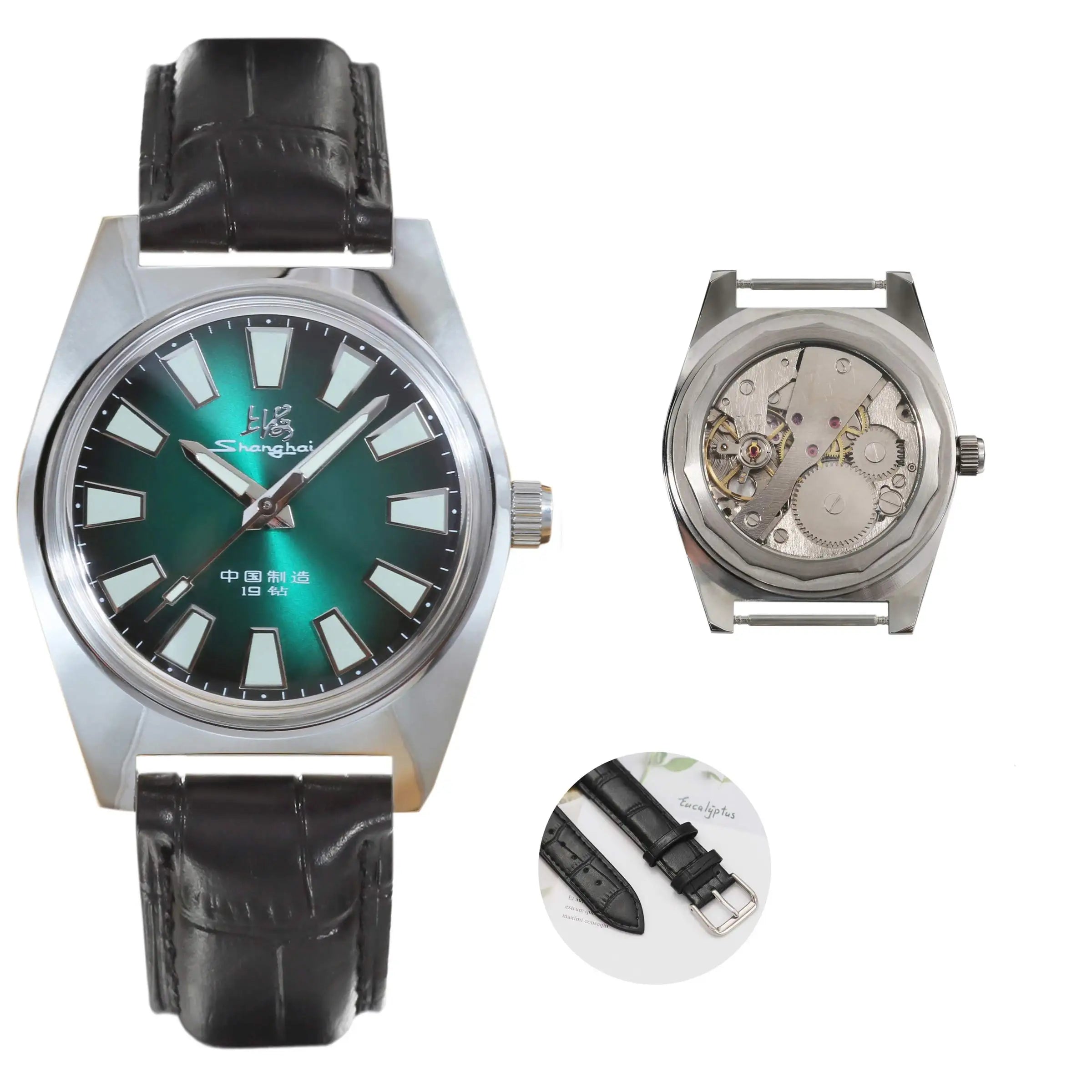 Shanghai 36MM Hand-Wind Mechanical Watch 7120 Waterproof Bauhaus Design Watch for Men wholesale