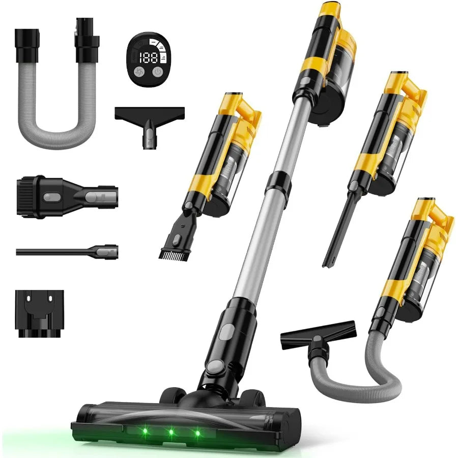 Cordless Vacuum Cleaner for DeWalt us 20V Battery, 7-in-1 Lightweight Stick Vacuum with HEPA Filter, 35KPA Suction, 350W Brushless