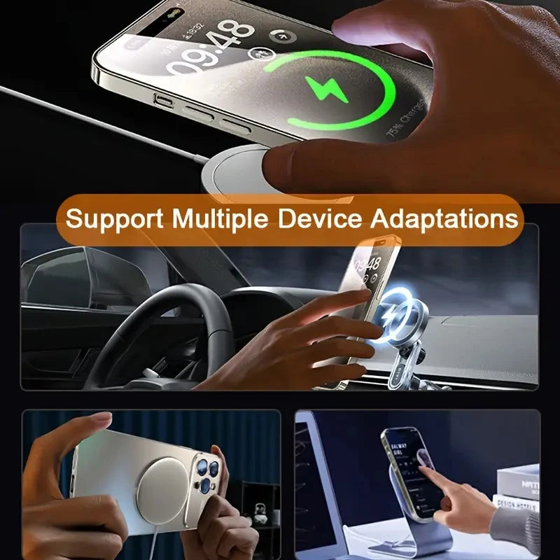 New Titanium Metallic Color Magnetic Phone Case For iPhone 16E 16 15 14 11 13 12 Pro Max Matte Wireless Charging Protect Cover