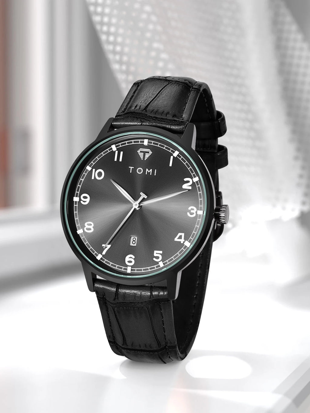 TOMI men's minimalist fashion watch circular dial calendar men's and women's casual quartz watch clock gift