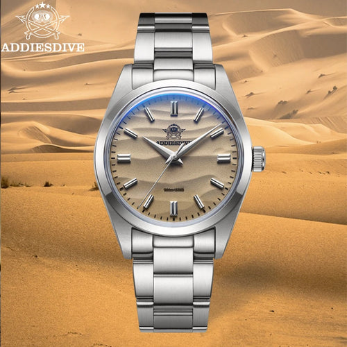 ADDIESDIVE Hot Sale Quartz Watch Simple 10Bar Steel Dive Wristwatch Bubble Mirror Pot Cover Glass Sports 36mm Men Watches AD2030