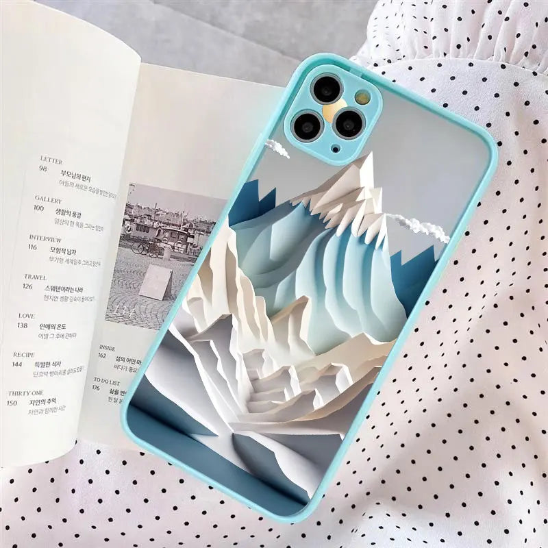 Printing Landscape phone case For iPhone 17 16 15 14 11 12 13 Pro Max Mini XS X XR 16 Plus Creative Mountains Shockproof Cover