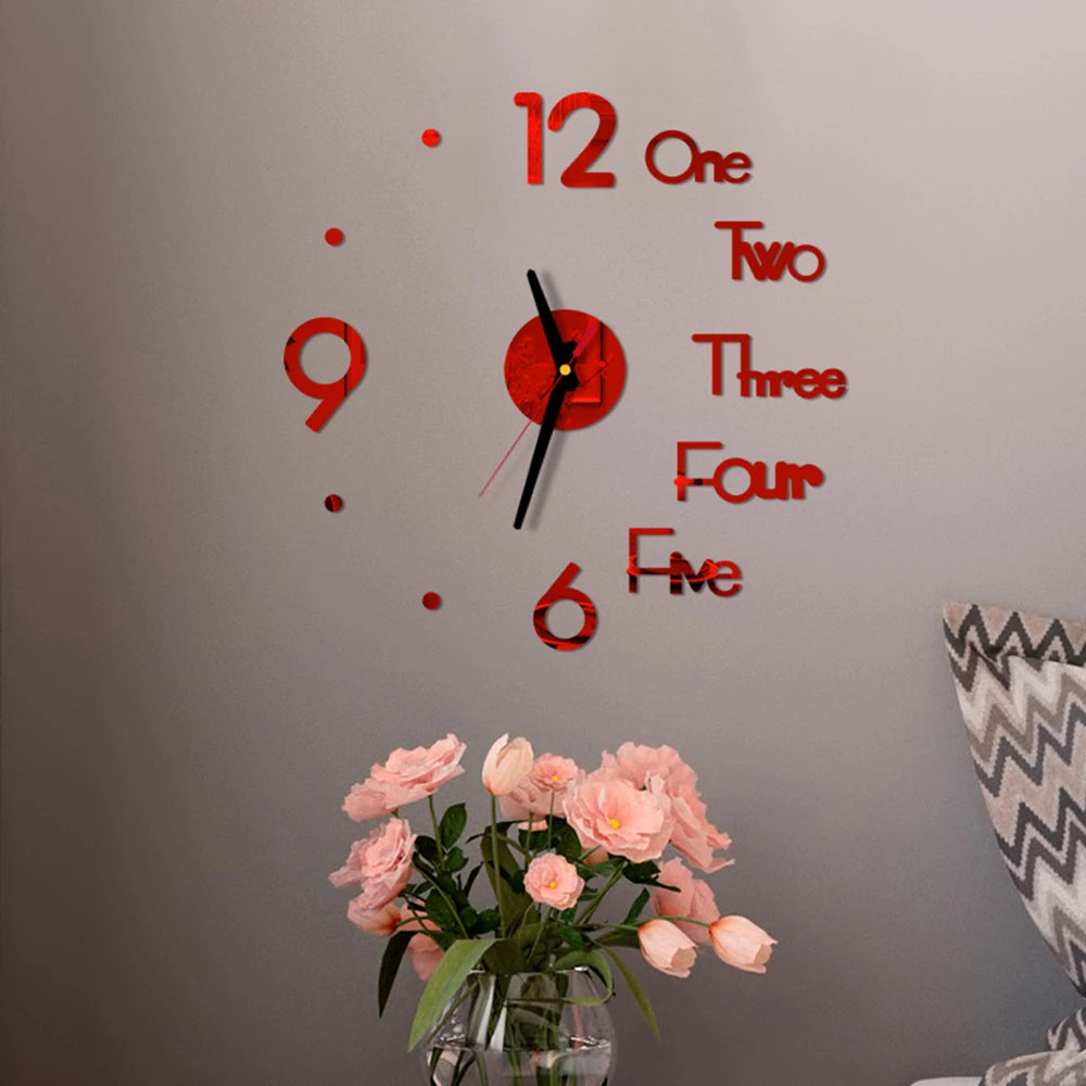 reloj de pared Luminous Wall Clock DIY Quartz Watch Clocks Acrylic Mirror Stickers Horloge Murale Wall Decor Home Decoration HOT
