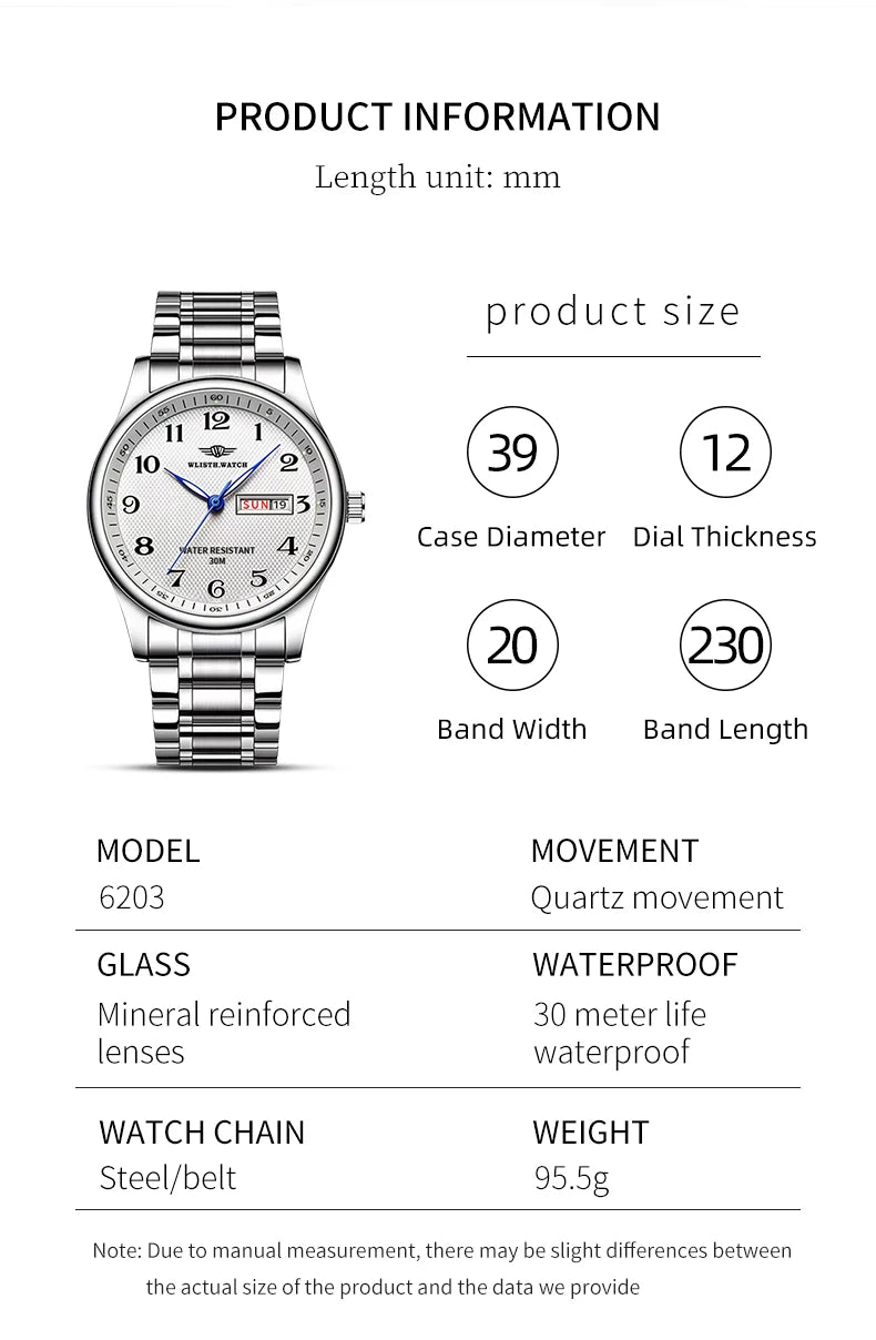 Vintage ultra-thin watch, atmospheric men's night light waterproof quartz watch, give gift