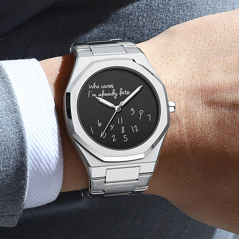 Fashion Luxurious Exquisite Elegant Men's Watch Classic Business Casual  Arabic Digital Steel strip Waterproof Noctilucent Watch