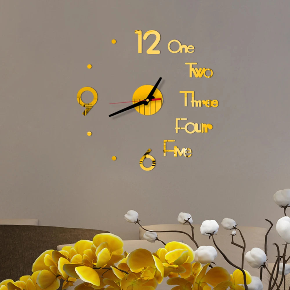 reloj de pared Luminous Wall Clock DIY Quartz Watch Clocks Acrylic Mirror Stickers Horloge Murale Wall Decor Home Decoration HOT