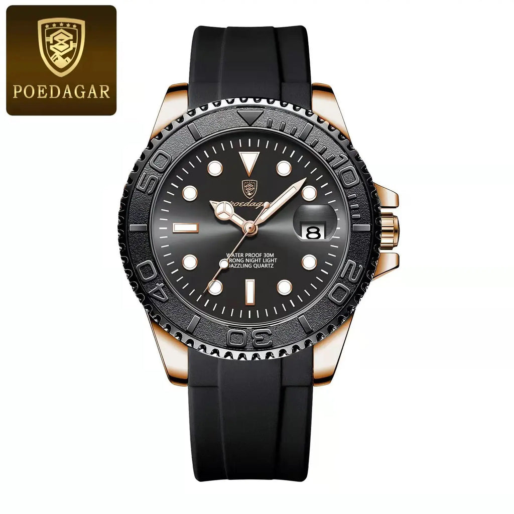 POEDAGAR Luxury Business Men Watch Waterproof Luminous Date Stainless Steel Men's Watches Military High Quality Quartz Man Watch