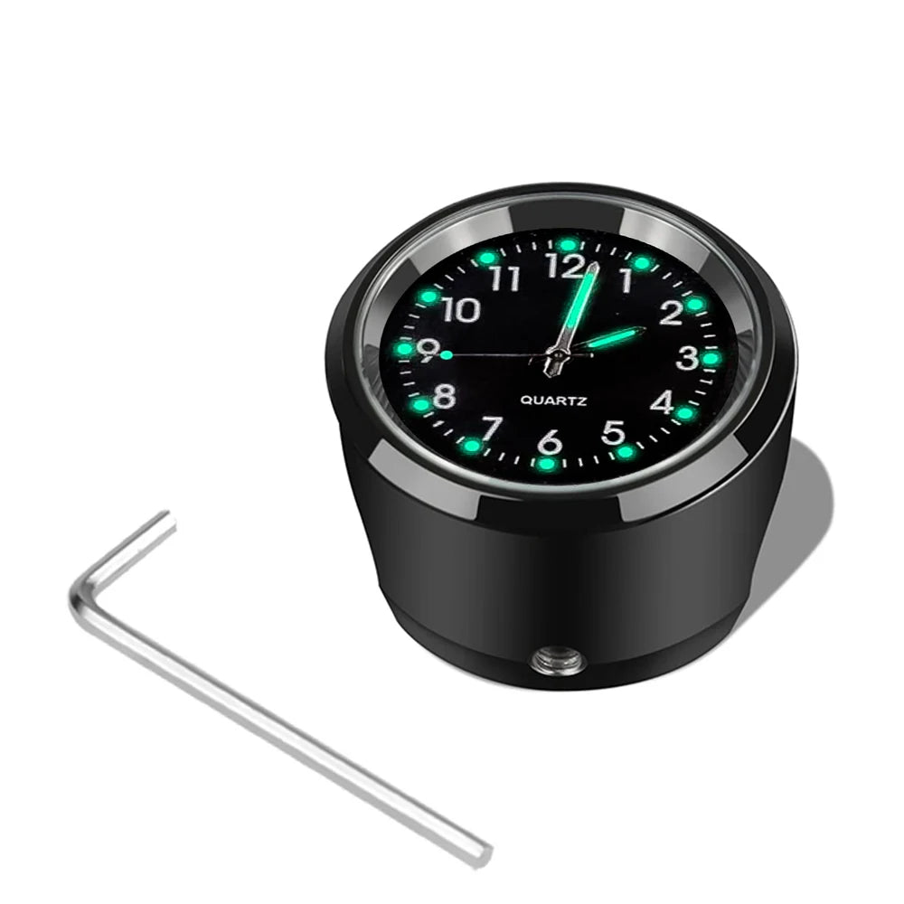 7/8" Motorcycle Clock Chrome Waterproof Bike Handlebar Mount Quartz Watch Aluminum Luminous Clock Moto Accessories Universal