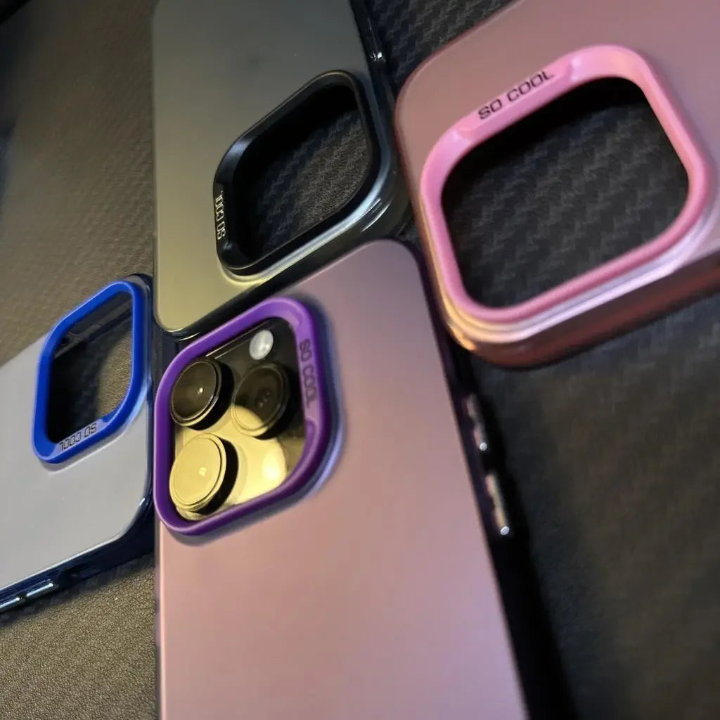 Funda Laser Metallic Aurora Color Matte Case For Xiaomi Redmi Note 14 13 12 11 10 Pro Plus 5G 4G 9S Hard Shockproof Bumper Cover