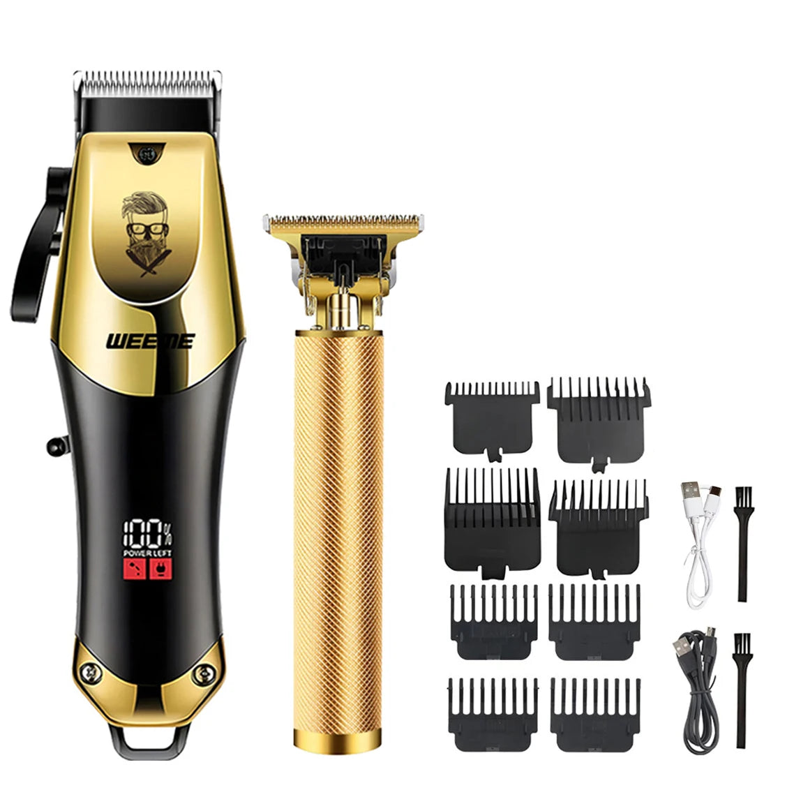T9 Vintage Men's Electric Hair Clipper Beard Trimmer/Rechargeable Hair Cutting Machine With Nose Hair Trimmer Kit Boyfriend Gift. Barber us