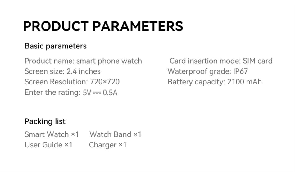 8GB+128GB RAM 5G/4G Smart Watch 2.4 inch AMOLED 2100mah Battery 900W Camera GPS WIFI Google APPS Download Smartwatch Android 10