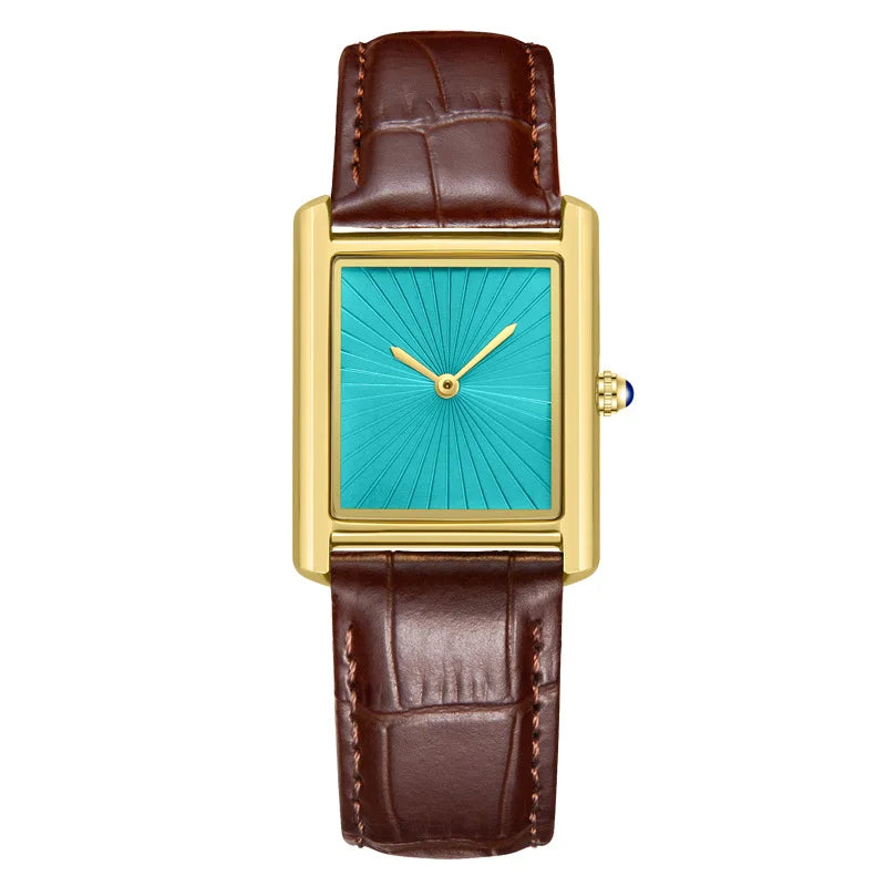 New Classic Square Watch for Men Women Simple Two-Hand Design Fashion Leather Strap Waterproof Quartz Wristwatches Drop Shipping