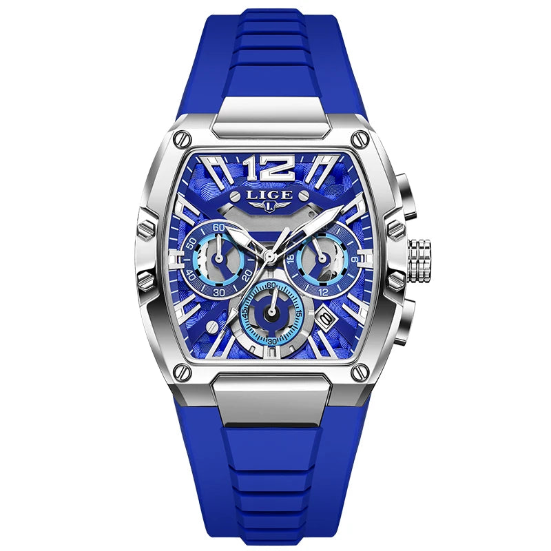 LIGE Men Watch Fashion Top Brand Luxury Silicone Military Watch Men Casual Sports Waterproof Date Quartz Wristwatches For Men