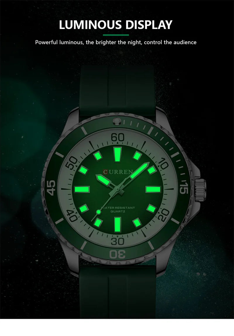 Curren 8448 Male reloj hombre lujo alta gama quartz Wristwatch Sport Waterproof Simple Men's Watch Luminous часы мужские