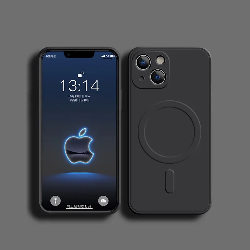 For Magsafe Magnetic Wireless Charge Case For iPhone 17 16 14 13 12 11 15 Pro Max Mini XR XS Soft Liquid Silicone Back Cover