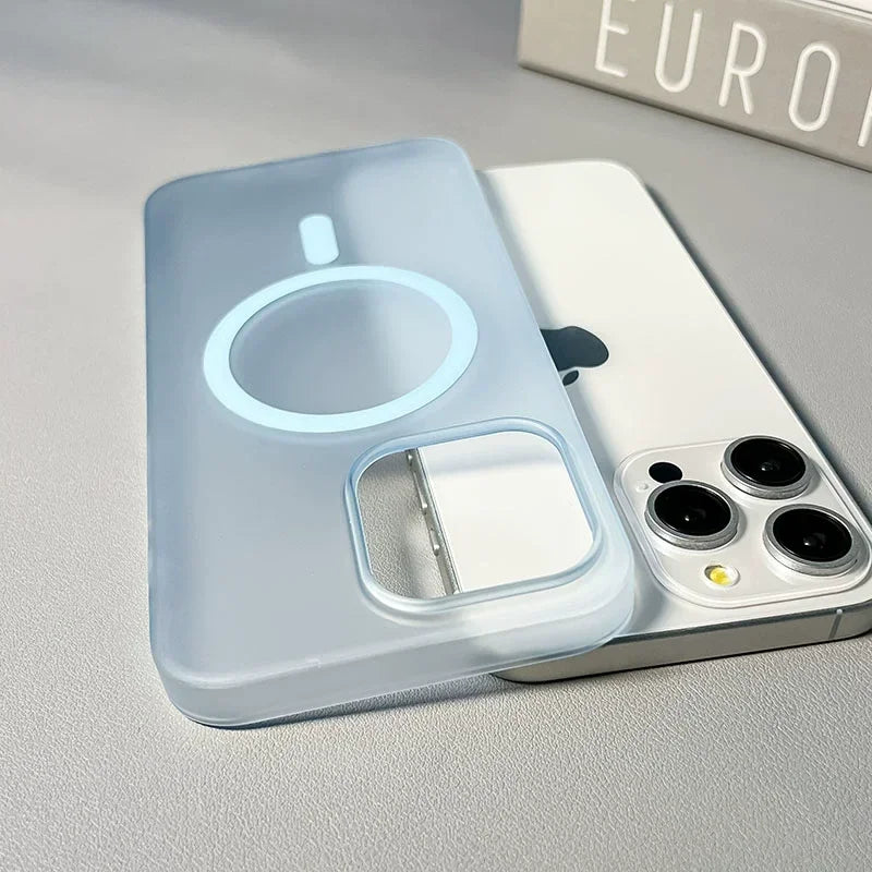 Ultra Thin Matte Magnetic Wireless Charger Case For iPhone 17 16 15 14 13 12 11 Pro Max For Magsafe Hard PC Translucent Cover