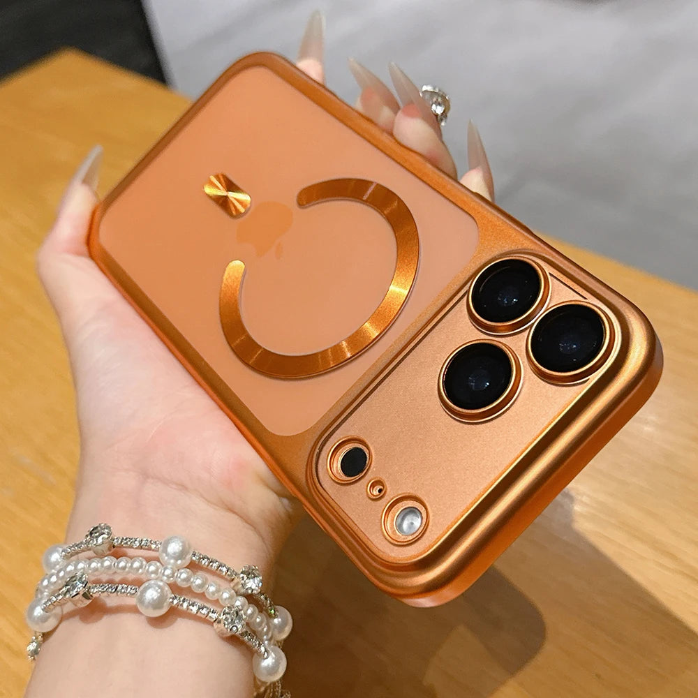 Luxury Matte Translucent Magnetic Case For iPhone 17 Pro Max 17Pro 17 Air For Magsafe Wireless Charging Camera Protector Cover
